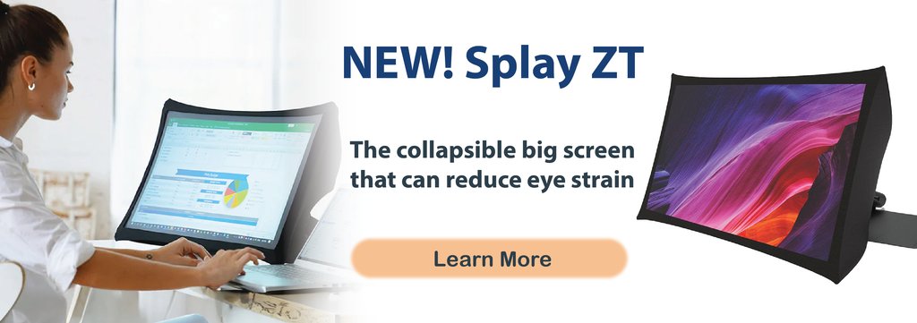 Banner image of Splay ZT collapsible big screen monitor and 'Learn More' button.