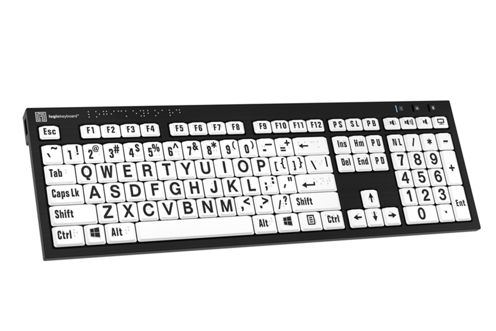 Large Print/Braille Computer Keyboard Labels (White on Black) – Adaptations  Store